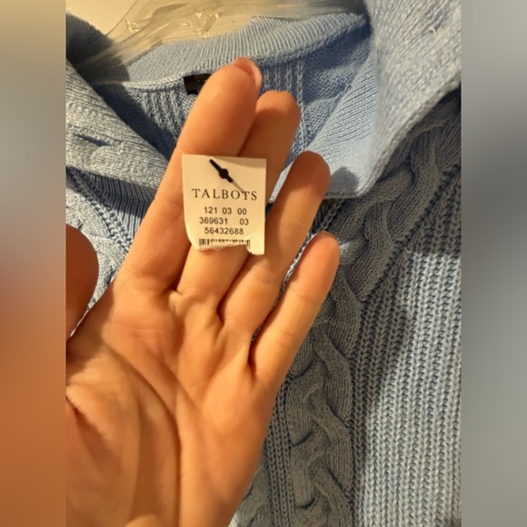 NWT Talbots sweater light blue size medium 55% cotton - Picture 4 of 6